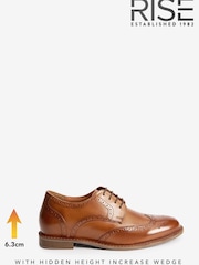 Tan Brown Rise - Added Height Mens Contrast Sole Leather Brogues - Image 1 of 1