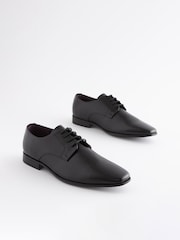 Black Slim Square Derby Shoes - Image 1 of 9