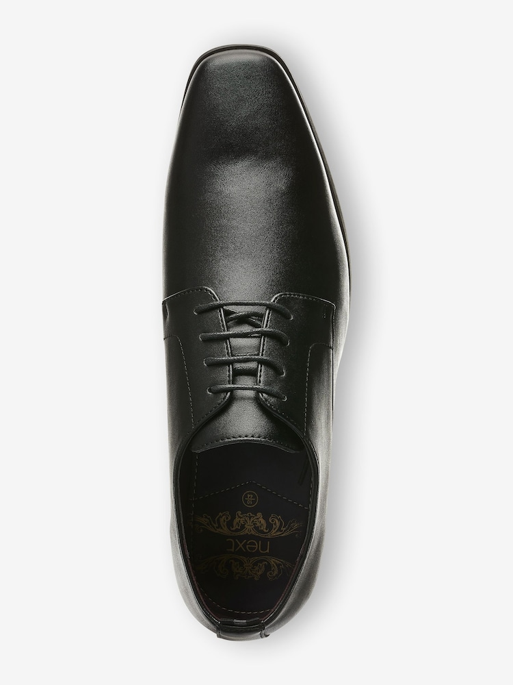 Black Slim Square Derby Shoes - Image 4 of 9