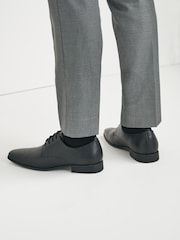 Black Slim Square Derby Shoes - Image 7 of 9