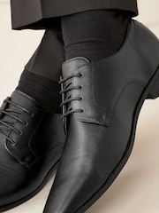 Black Slim Square Derby Shoes - Image 9 of 9
