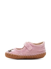 Clarks Pink E Fit Corduroy Baby Soft Strap Shoes - Image 2 of 7
