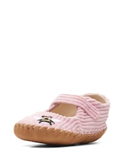 Clarks Pink E Fit Corduroy Baby Soft Strap Shoes - Image 4 of 7