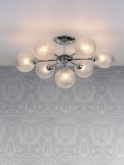 Laura Ashley Polished Chrome Atherton 7 Light Semi Flush Ceiling Light - Image 1 of 4
