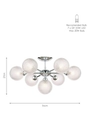 Laura Ashley Polished Chrome Atherton 7 Light Semi Flush Ceiling Light - Image 4 of 4