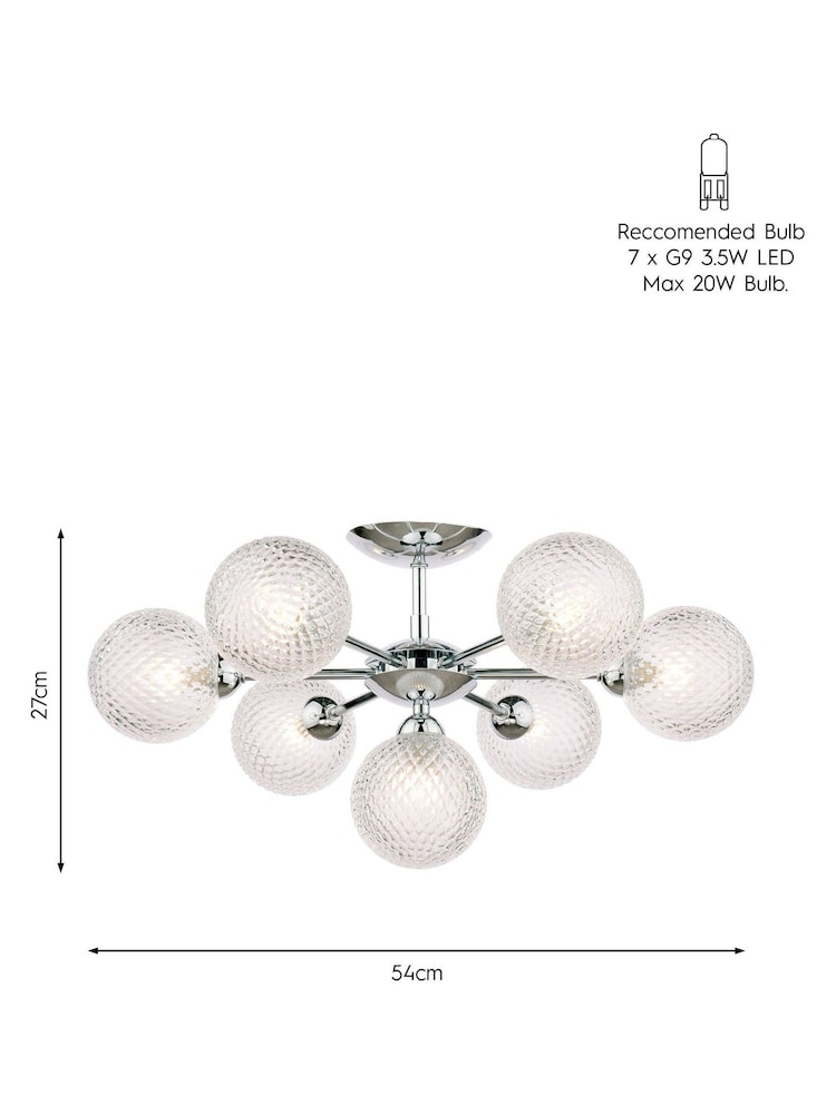 Laura Ashley Polished Chrome Atherton 7 Light Semi Flush Ceiling Light - Image 4 of 4
