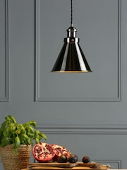 Laura Ashley Pewter Rufus Pendant Ceiling Light - Image 2 of 4