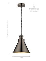 Laura Ashley Pewter Rufus Pendant Ceiling Light - Image 4 of 4
