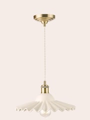 Laura Ashley White Beca Ceramic Pendant Large Ceiling Light - Image 3 of 4