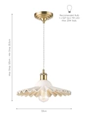 Laura Ashley White Beca Ceramic Pendant Large Ceiling Light - Image 4 of 4