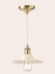 Laura Ashley White Beca Ceramic Pendant Ceiling Light - Image 5 of 6