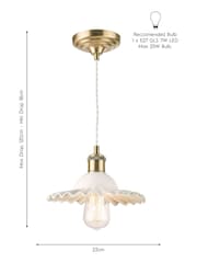 Laura Ashley White Beca Ceramic Pendant Ceiling Light - Image 6 of 6