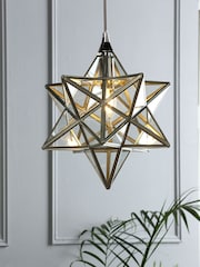 Laura Ashley Silver Star Pendant Ceiling Light - Image 1 of 4