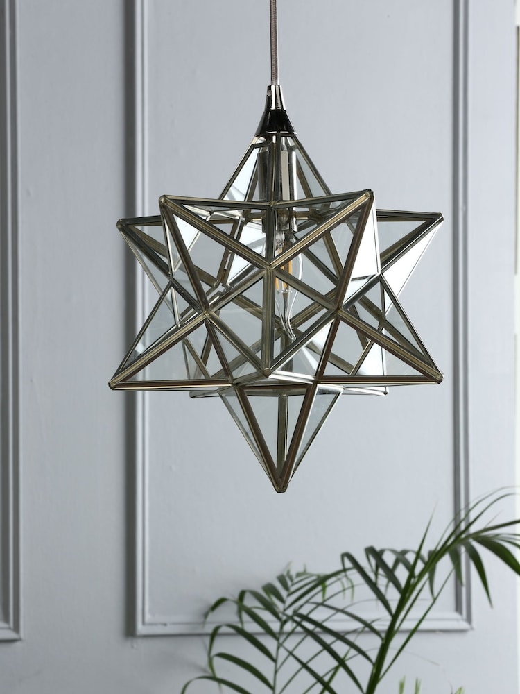 Laura Ashley Silver Star Pendant Ceiling Light - Image 2 of 4