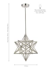 Laura Ashley Silver Star Pendant Ceiling Light - Image 4 of 4