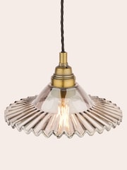 Laura Ashley Aged Brass Pippa 1 Light Smoked Glass Pendant Ceiling Light - Image 5 of 6