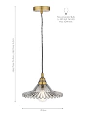 Laura Ashley Aged Brass Pippa 1 Light Smoked Glass Pendant Ceiling Light - Image 6 of 6