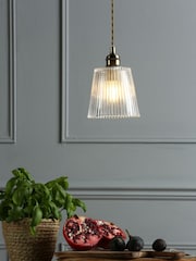 Laura Ashley Aged Brass Callaghan Pendant Small Ceiling Light - Image 1 of 4