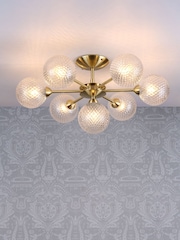 Laura Ashley Satin Brass Atherton 7 Light Semi Flush Ceiling Light - Image 1 of 4