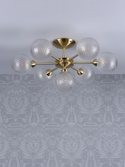 Laura Ashley Satin Brass Atherton 7 Light Semi Flush Ceiling Light - Image 2 of 4