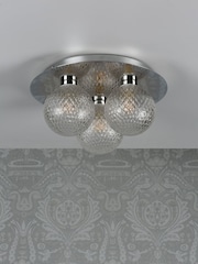 Laura Ashley Polished Chrome Prague Bathroom 3 Light Flush Ceiling Light - Image 2 of 4