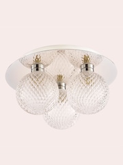 Laura Ashley Polished Chrome Prague Bathroom 3 Light Flush Ceiling Light - Image 3 of 4