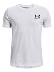 Under Armour White Boys Youth Sportstyle Left Chest Logo T-Shirt - Image 1 of 2