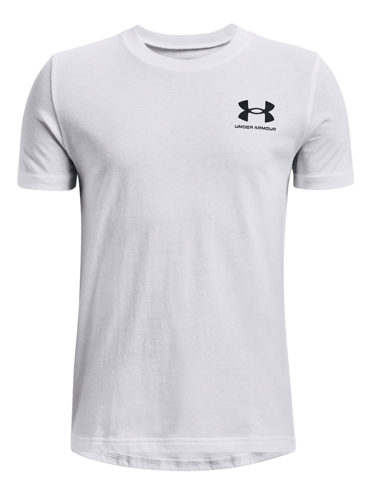 Under Armour White Boys Youth Sportstyle Left Chest Logo T-Shirt - Image 1 of 2