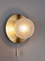 Laura Ashley Satin Brass Prague Bathroom Single Wall Light - Image 1 of 5