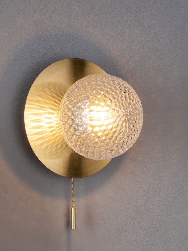 Laura Ashley Satin Brass Prague Bathroom Single Wall Light - Image 1 of 5