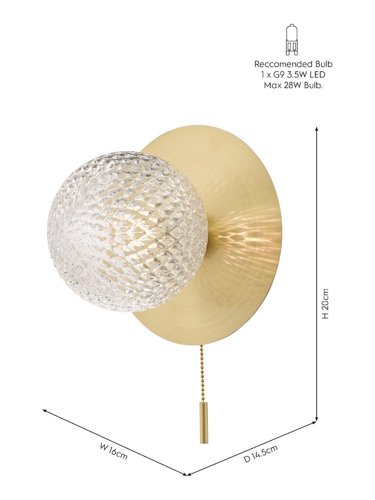 Laura Ashley Satin Brass Prague Bathroom Single Wall Light - Image 5 of 5