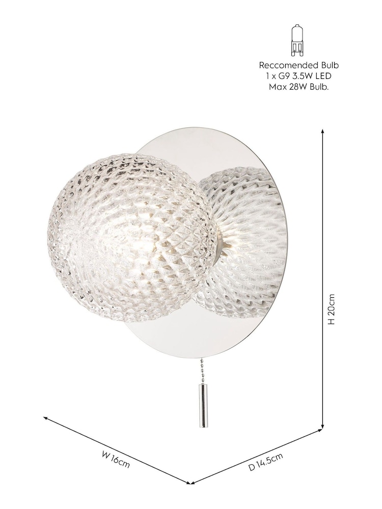 Laura Ashley Polished Chrome Prague Bathroom Single Wall Light - Image 5 of 5