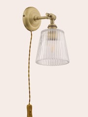 Laura Ashley Antique Brass Callaghan Plug In Wall Light - Image 3 of 4