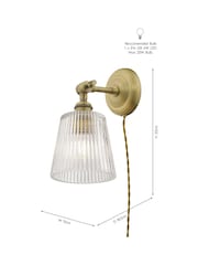 Laura Ashley Antique Brass Callaghan Plug In Wall Light - Image 4 of 4