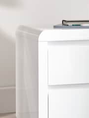time4sleep White Marlow High Gloss 2 Drawer Bedside Table - Image 2 of 3