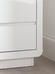 time4sleep White Marlow High Gloss 2 Drawer Bedside Table - Image 3 of 3
