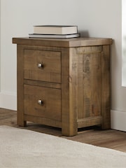 time4sleep White Plank 2 Drawer Wooden Bedside Table - Image 1 of 3