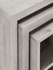 Grey Bronx Oak Effect Rectangle Set of 3 Nest of Tables - Image 4 of 10
