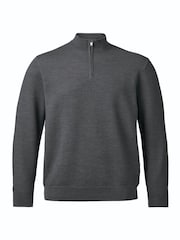 Charles Tyrwhitt Royal Blue Pure Merino Zip Neck Jumper - Image 3 of 5