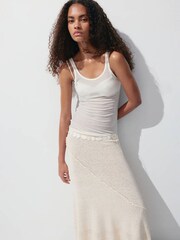 Mango Brown Knit Midi Skirt - Image 4 of 7