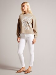 Ted Baker Natural Emallly Branded Jacquard Knit Jumper - Image 3 of 6