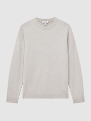 Reiss Oatmeal Melange Putney Wool Crew Neck Jumper - Image 2 of 5