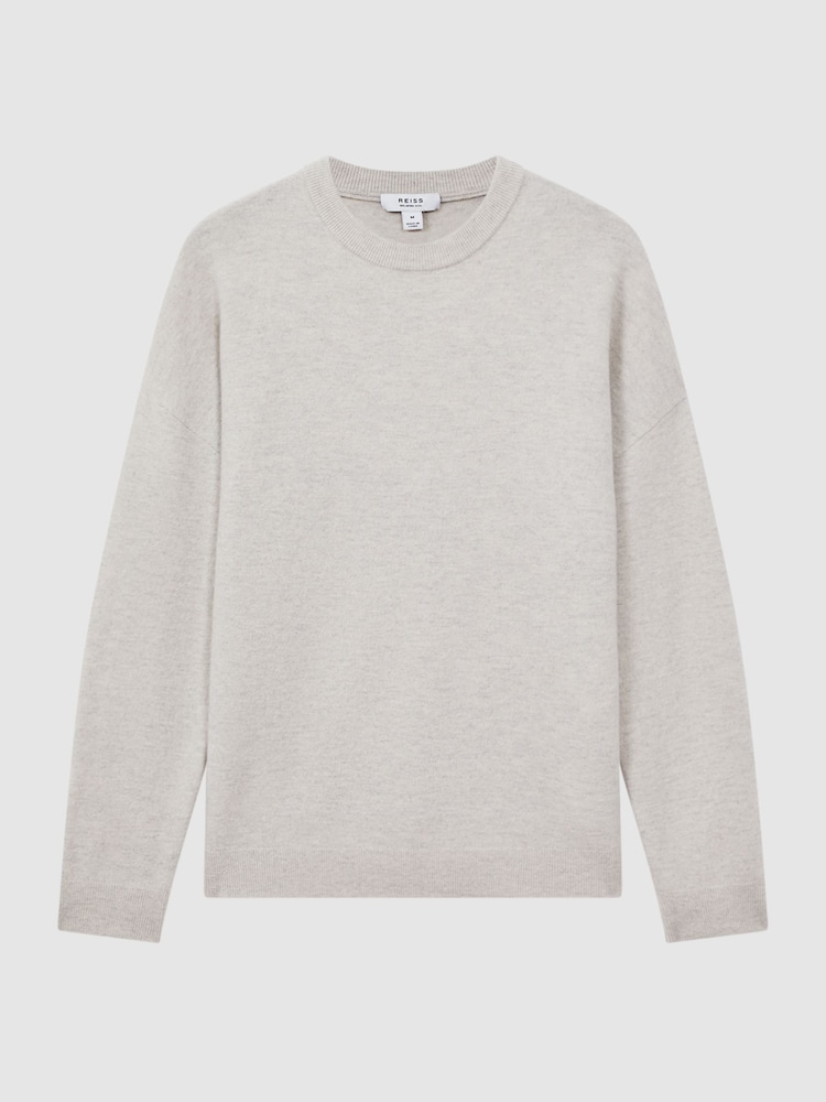 Reiss Oatmeal Melange Putney Wool Crew Neck Jumper - Image 2 of 5