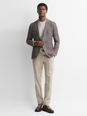 Reiss Oatmeal Melange Putney Wool Crew Neck Jumper - Image 3 of 5