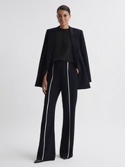 Reiss Black Dotty Silk Front Crew Neck Vest - Image 3 of 5