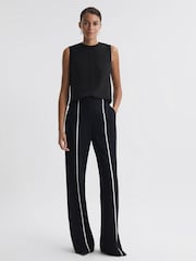 Reiss Black Dotty Silk Front Crew Neck Vest - Image 4 of 5