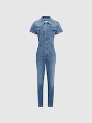 Mono largo de denim con pernera pitillo de Good American - Imagen 2 de 4