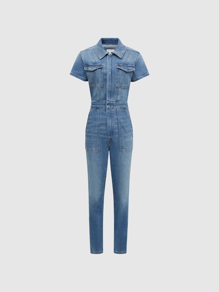 Mono largo de denim con pernera pitillo de Good American - Imagen 2 de 4