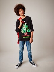 Minecraft Black Long Sleeve Christmas T-Shirt (3-16yrs) - Image 2 of 6