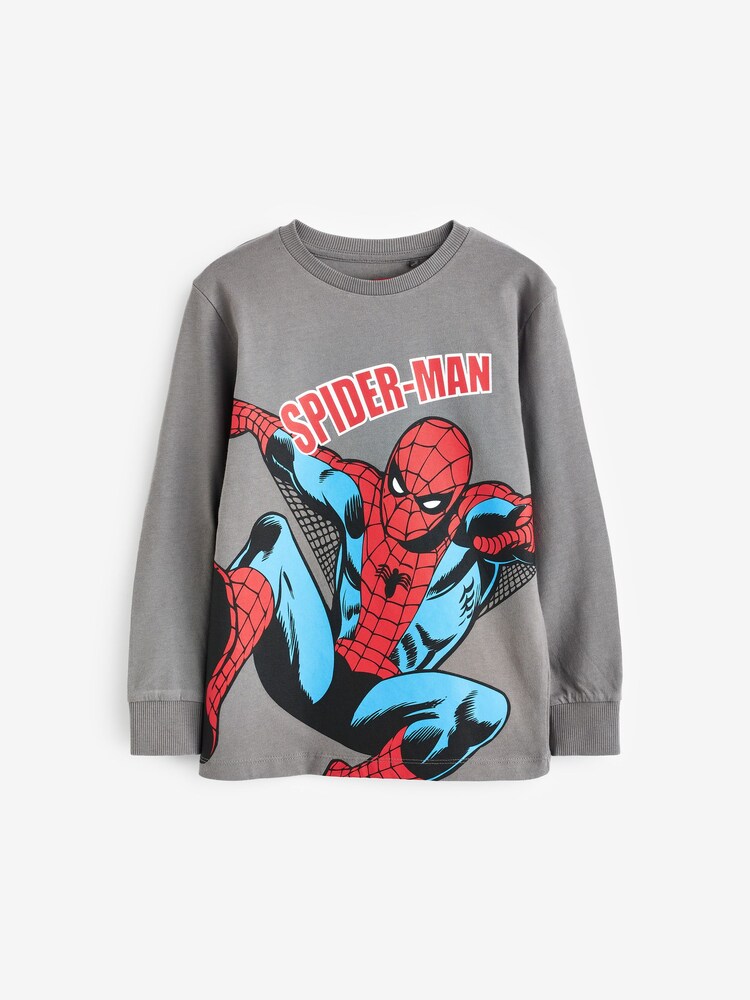 Charcoal Grey Marvel Long Sleeve T-Shirt (3-16yrs) - Image 1 of 3